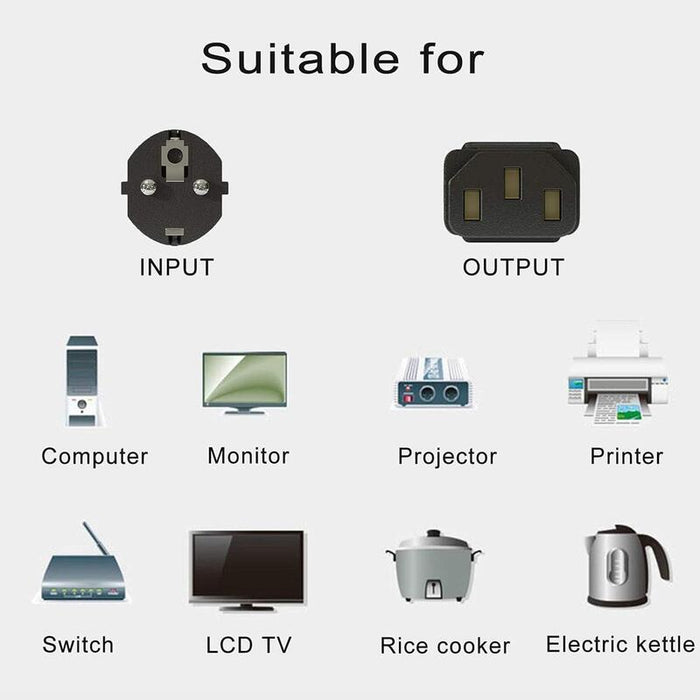 Cable De Alimentacion Schuko C13 1.20m Negro