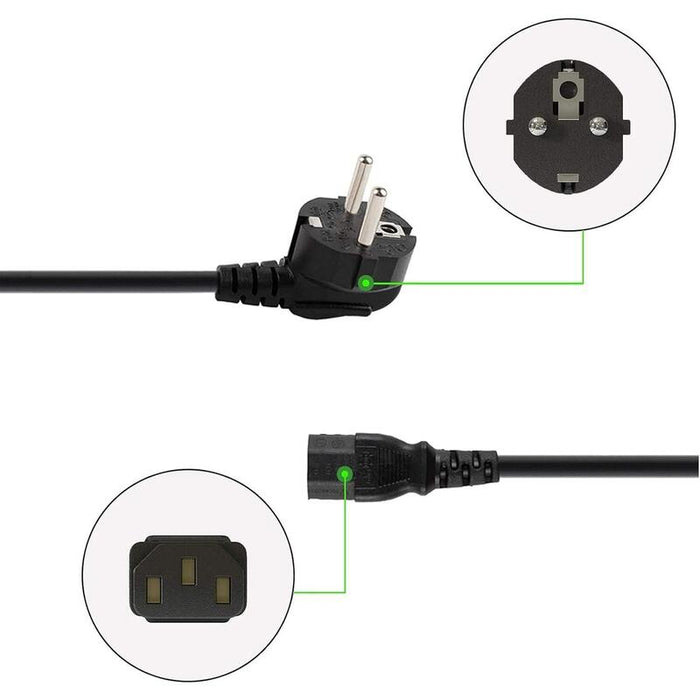 Cable De Alimentacion Schuko C13 1.20m Negro