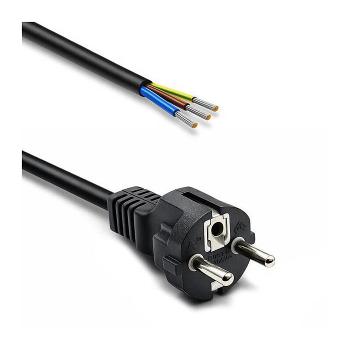 Cable De Alimentación Schuko Cee 7/7 (E/F) Cobre Cu Odizolowany Lutowany 3x1.0mm2 1.8m