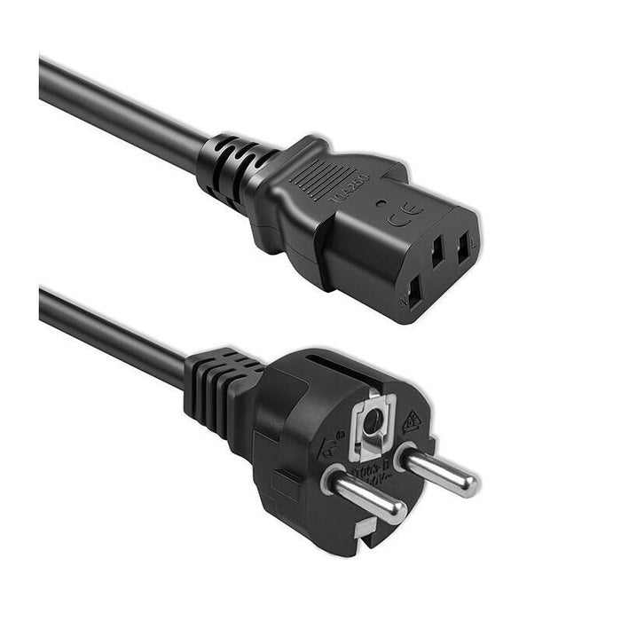 Cable De Alimentación Schuko Cee 7/7 (E/F) Iec C13 3x1.0mm2 Cobre Puro Cu 1.5m