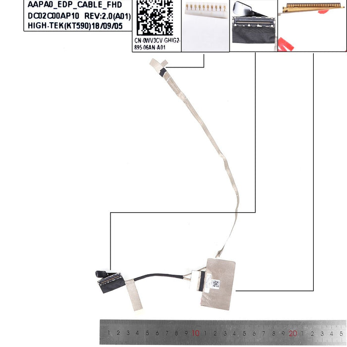 Cable Flex Para Portátil Dell Precision 7510 7520 M7510 M7520 P53F Dc02C00Ap10 0Wv3Cv 30 Pines