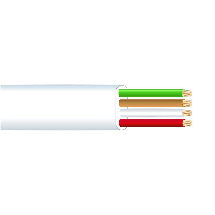 Cable Telefónico Plano 4 Vias Blanco Euro/M