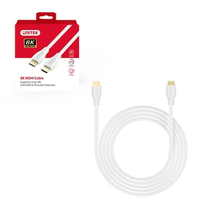 Cable Unitek Hdmi  2.1 8k Hdr White 2m