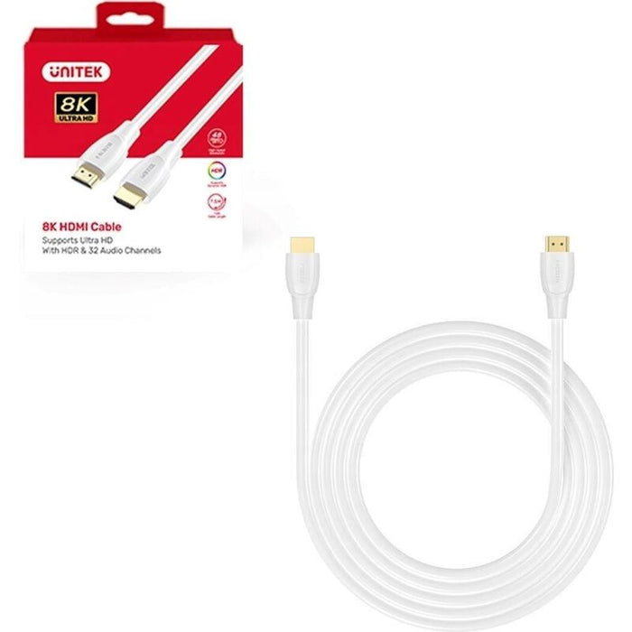 Cable Unitek Hdmi 2.1 8k Hdr White 5m