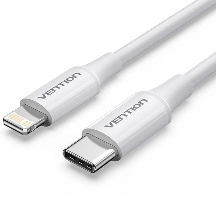 Cable Usb 2.0 Tipo-C Lightning Vention Lajwf Usb Tipo-C Macho Lightning Macho Hasta 27w 480mbps 1m Blanco