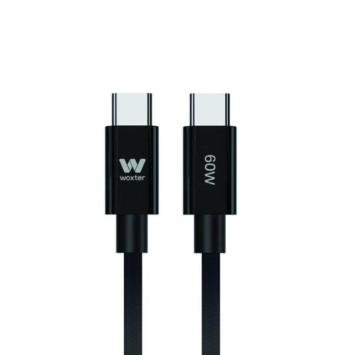 Cable Usb 2.0 Tipo-C Woxter Pe26-193 Usb Tipo-C Macho Usb Tipo-C Macho Hasta 60w 480mbps 2m Negro