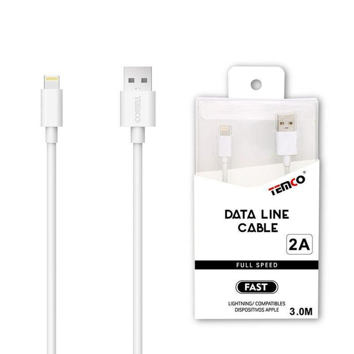 Cable Usb A Lightning 2a 3m Blanco