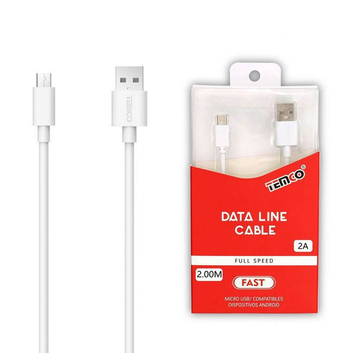 Cable Usb A Micro Usb 2A 2M 5P Blanco