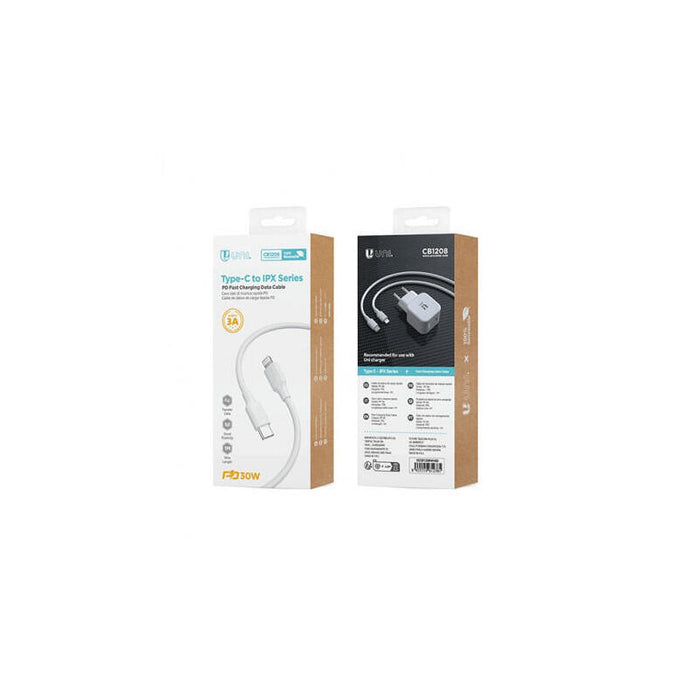 Cable Usb-C A Lightning Cb1208 Unico 30w 1m Blanco