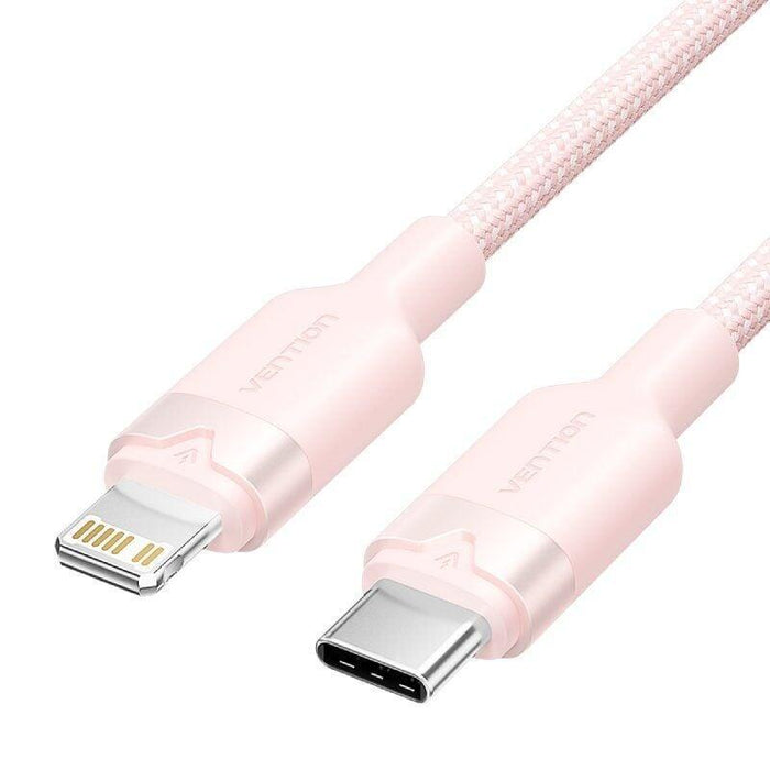 Cable Usb Tipo-C Lightning Vention Lalpf Usb Tipo-C Macho Lightning Macho 27w 480mbps 1m Rosa