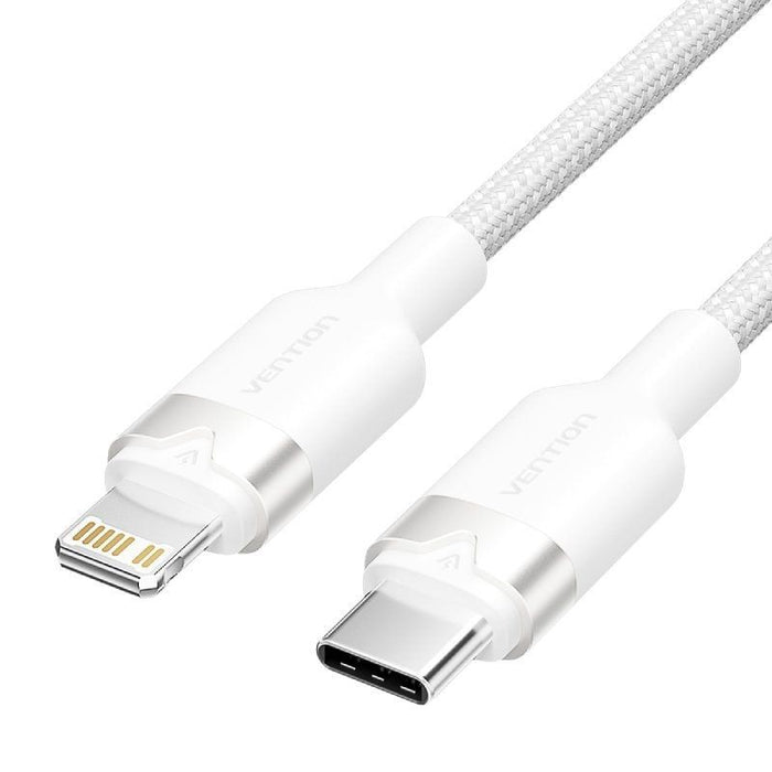 Cable Usb Tipo-C Lightning Vention Lalwh Usb Tipo-C Macho Lightning Macho 27w 480mbps 2m Blanco