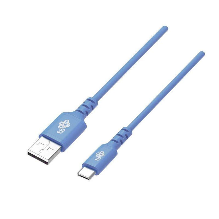 Cable Usb-Usb C 1m De Silicona Azul Quick Charge