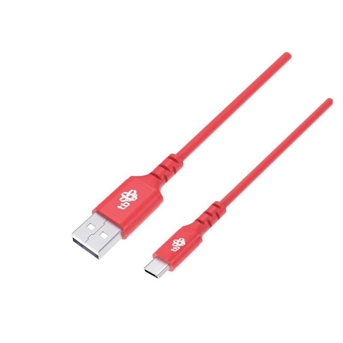 Cable Usb-Usb C 1m De Silicona Rojo Quick Charge