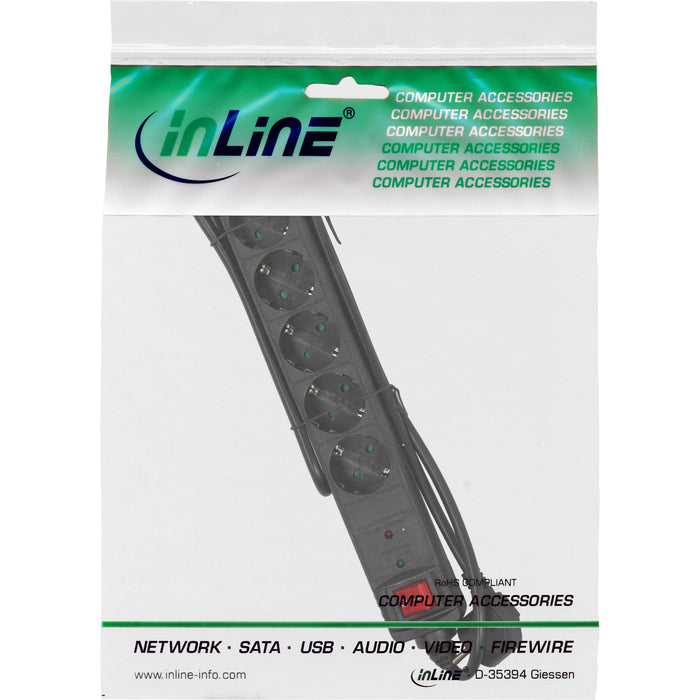 EAN 4043718188277 - InLine 16461P limitador de tensión Negro 6 salidas AC 230 V 1,5 m imagen 3
