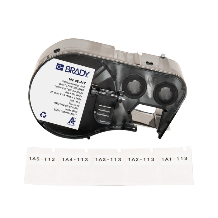 EAN 888434593905 - Brady M4-48-417 etiqueta de impresora Negro, Blanco Etiqueta para impresora autoadhesiva imagen 1