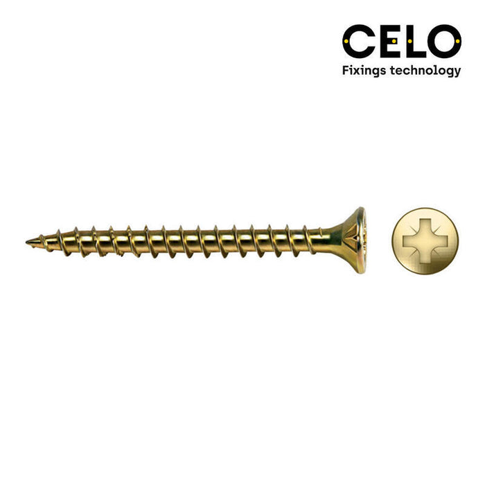 Caja 200 Unid. Tornillo Madera Avellanado Pz Din/Ref Vlox Ø6x60mm Bricomatado+Lubr. Celo