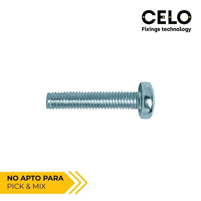 Caja 250 Unid. Tornillo Metrica Alomado Philips Din/Ref 7985 Ø6x25mm Zincado Celo
