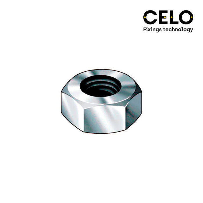 Caja 250 Unid. Tuerca Hexagonal Din/Ref 934 Ø8mm Zincado Celo