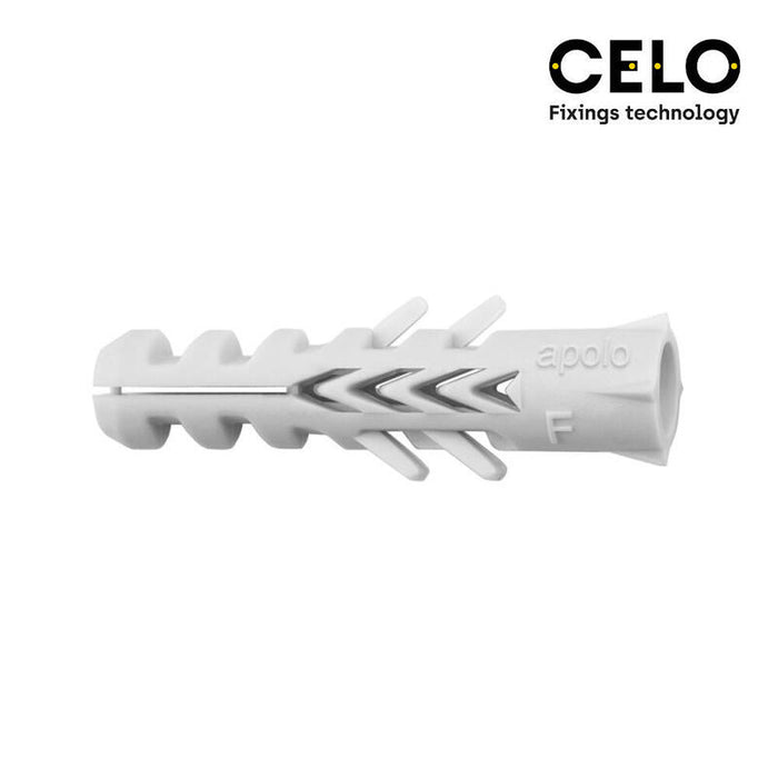 Caja 50 Unid. Taco Nylon Doble Antigiro Din/Ref Nf Ø10mm Celo