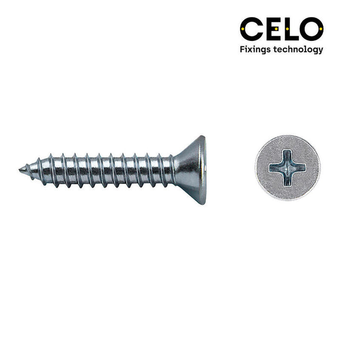 Caja 500 Unid. Tornillo Chapa Avellanado Philips Din/Ref 7982 4,8x38mm Zincado Celo