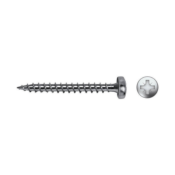 Caja 500 Unid. Tornillo Madera Velox B Rosca Completa Alomado Impronta Pz2 Ø4,5 X 35 Mm Cincado