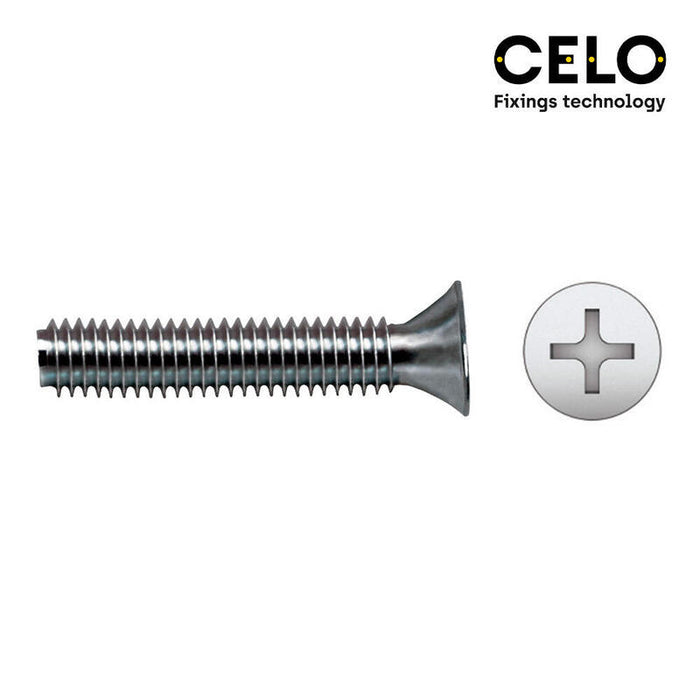 Caja 500 Unid. Tornillo Metrico Avellanado Phillips Din/Ref965 Ø5x40mm Zincado Celo
