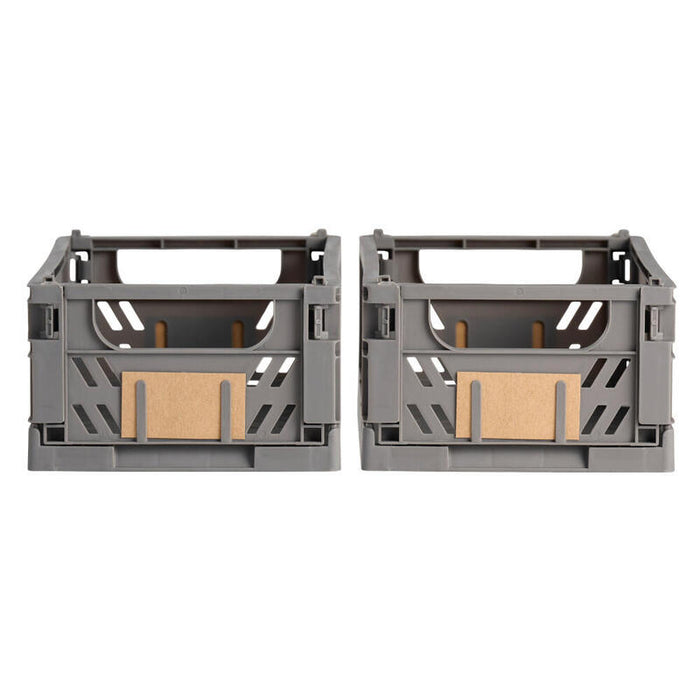Caja Almacenaje Plegable Gris 25 X 16,5 X 10 Cm Set 2 Piezas