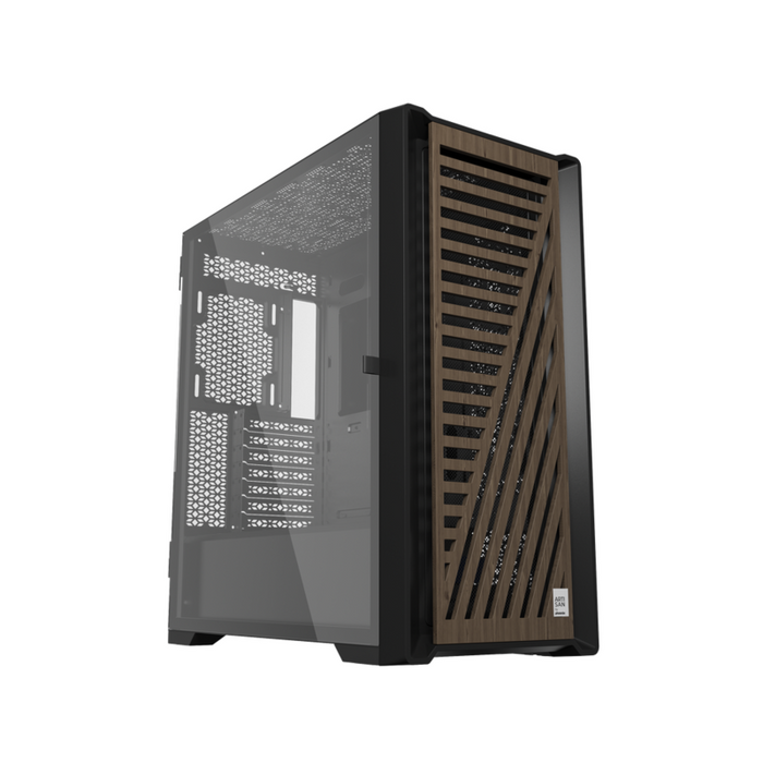 Caja Artisan Noble Negro Con Frontal De Madera