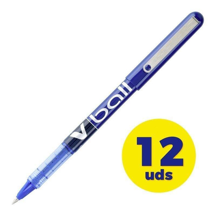 Caja De Bolígrafos De Tinta Líquida Pilot V-Ball Nvb7a 12 Unidades Azules