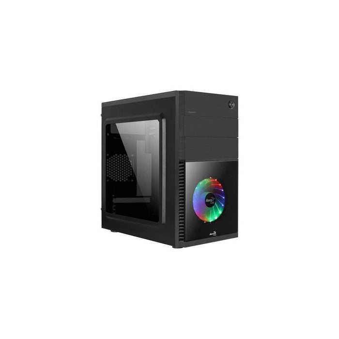 Caja Minitorre Micro Atx Aerocool Cs-105 Cosmo-C Rgb Con Paneles De Cristal (Negro)
