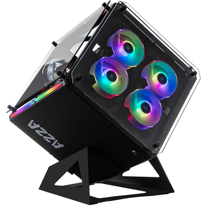 Caja Pc Azza Gaming Cube Atx 802f (B/Win) 5xrgb Vidrio Templado
