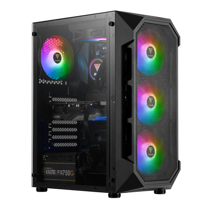 Caja Pc Gamdias Case Aura Gc1 Mid Tower 4 X 120mm Argb Fan Tg Mesh