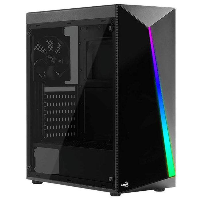 Caja Semitorre Atx Aerocool Shard Tempered Glass Rgb Con Panel De Cristal (Negro)
