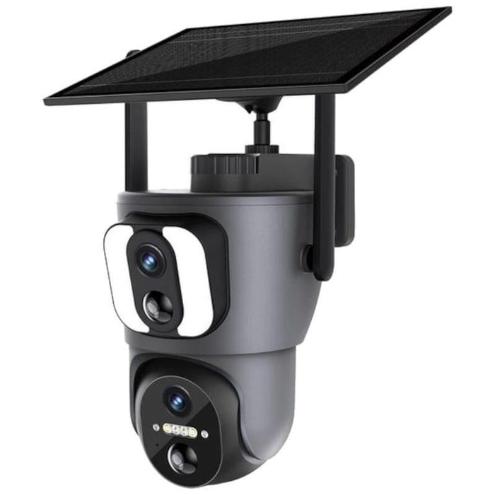 Cámara Escam Qf390 1080p Lente Dual Wifi Panel Solar Negro