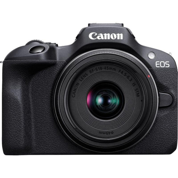 Cámara Evil Canon Eos R100 + Objetivo Rf S 18 45mm + Sd De 64gb 24.1 Megapíxel 7.5 Cm Wi Fi Negro