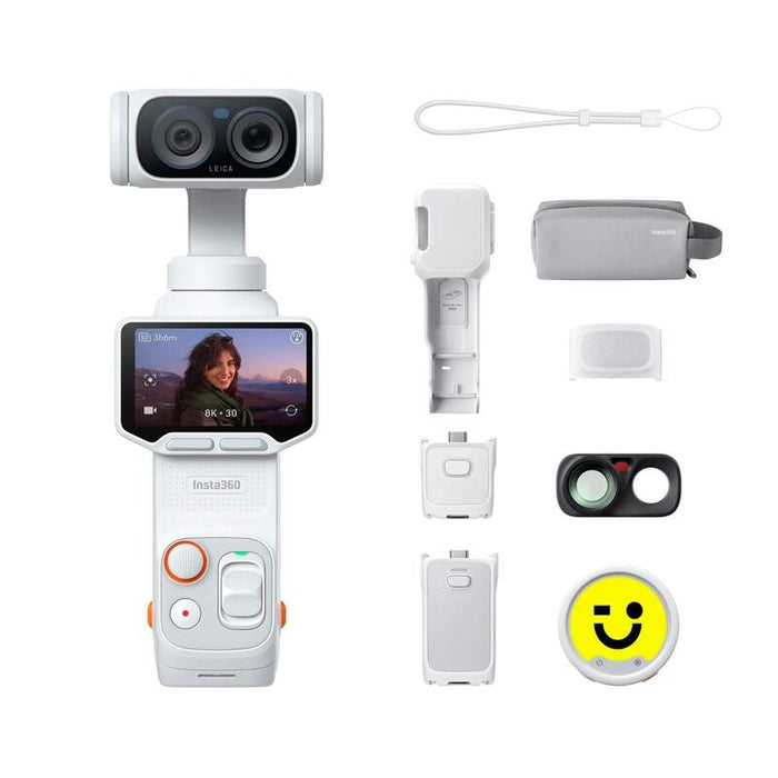 Cámara Insta360 Luna Ultra Creator Bundle Stellar White 8k Con Doble Lente Leica Y Kit Creador