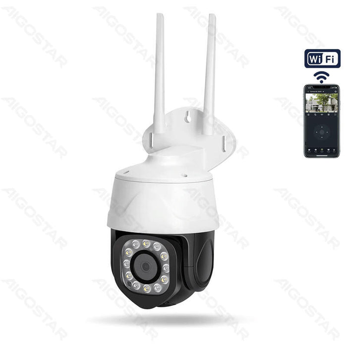 Camara Videovigilancia ''Black Eyes'' Wifi Ptz Resistente Al Agua Blanco Aigostar