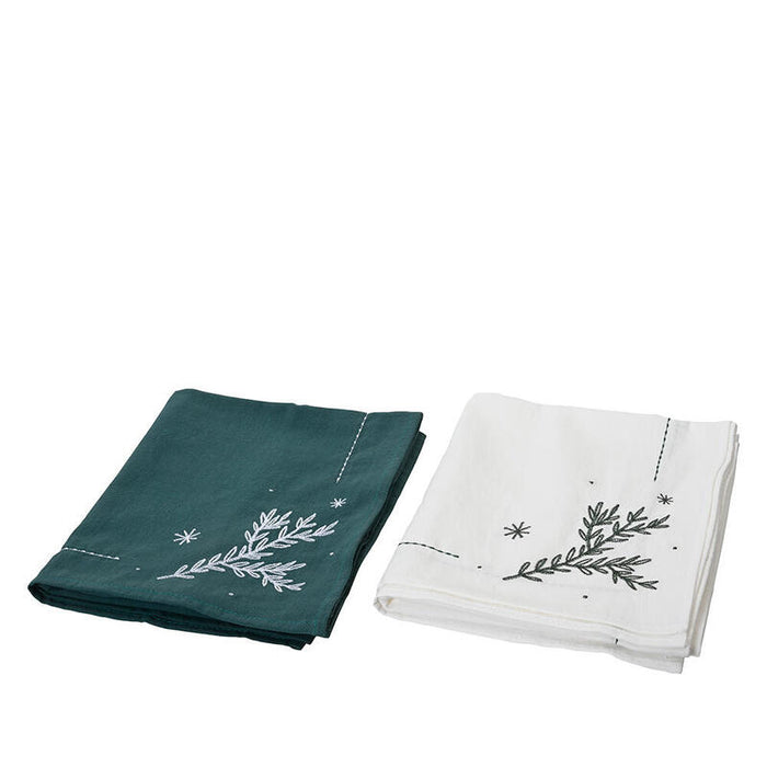 Camino De Mesa Blanco Y Verde, 40x140cm, 2 Modelos. Home Textiles