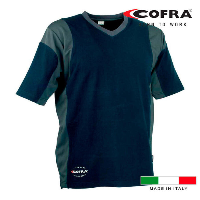 Camiseta Java Azul Marino/Gris Oscuro Cofra Talla Xl