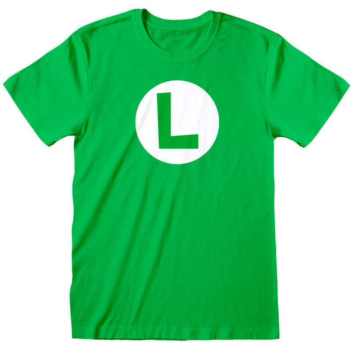 Camiseta Luigi Badge Super Mario Bros Adulto Talla Xl