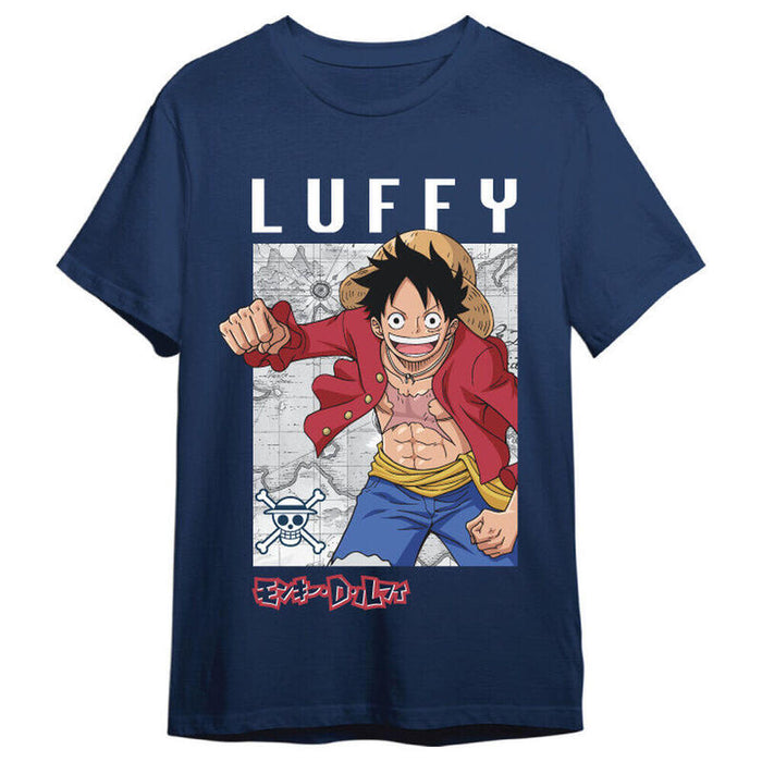 Camiseta Monkey D. Luffy Map One Piece Adulto Talla L