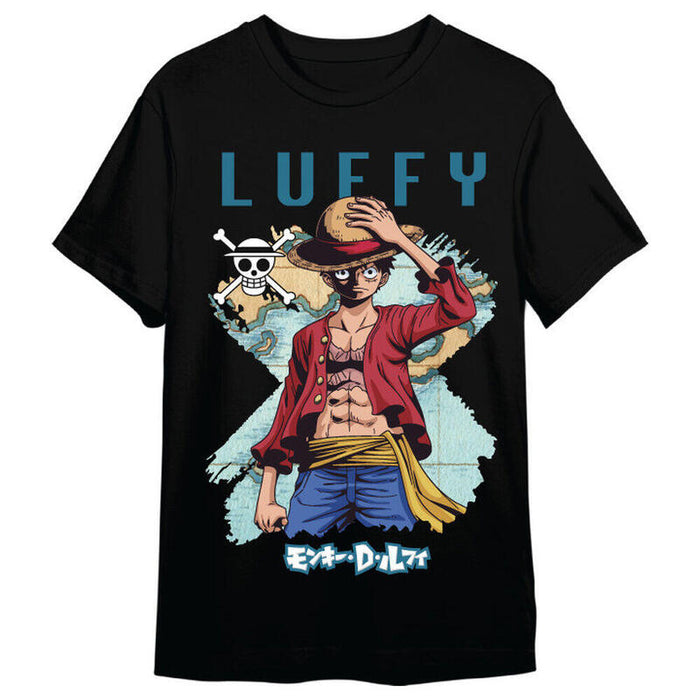 Camiseta Monkey D. Luffy Map One Piece Adulto Talla S