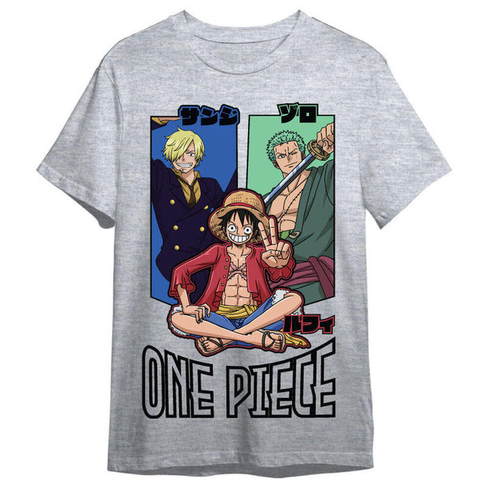 Camiseta Monkey D. Luffy, Roronoa Zoro & Sanji One Piece Adulto Talla M