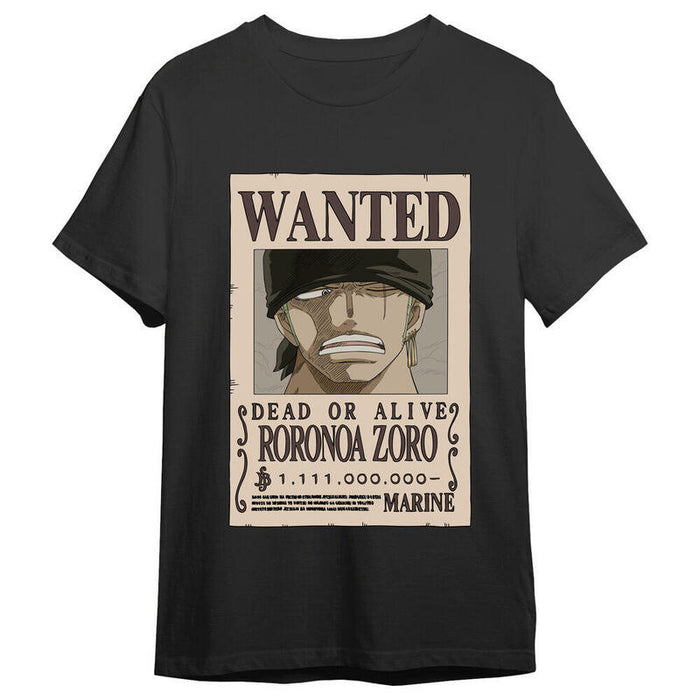 Camiseta Roronoa Zoro Wanted One Piece Adulto Talla L
