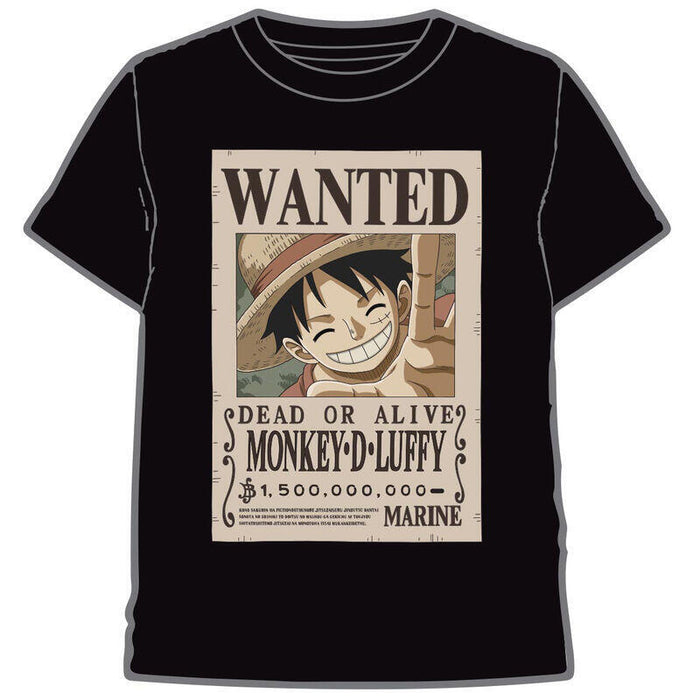 Camiseta Wanted Luffy One Piece Adulto Talla M