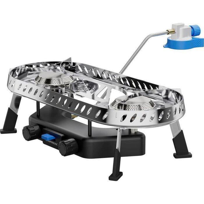 Campingaz Campingkocher Camp & Trek Twin Connect (Plata/Negro, 2 Kochfelder 2x 2 Kw, Para Cv470 Plus) 2227856