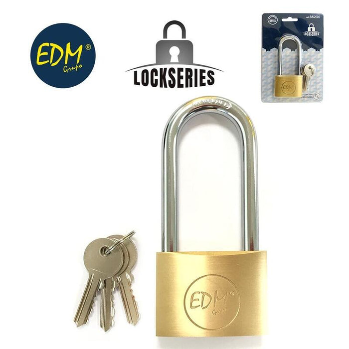 Candado Laton Arco Largo 50x80mm Blister Edm