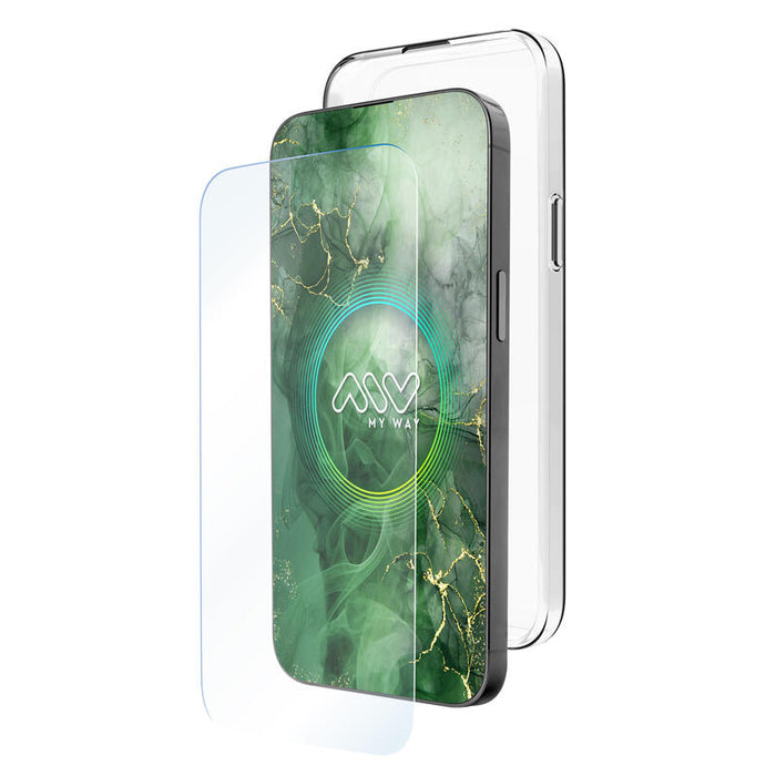 Carcasa Myway Para Apple Iphone 16 Transparente + Protector Pantalla Cristal Templado