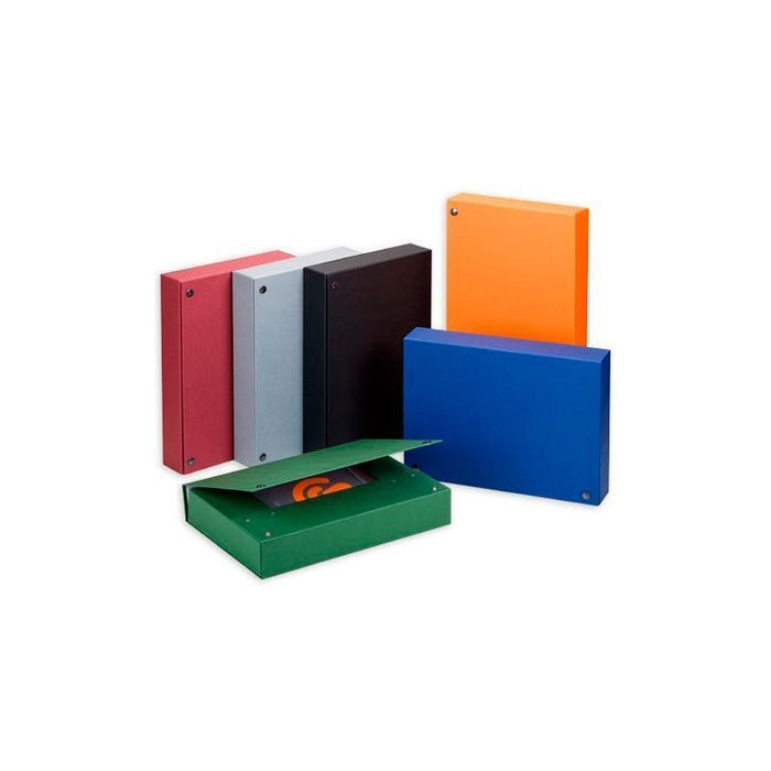 Carchivo Carpeta De Proyectos 9cm Montada Cartón Compacto Forrado Brillo Con Gomas Folio Naranja