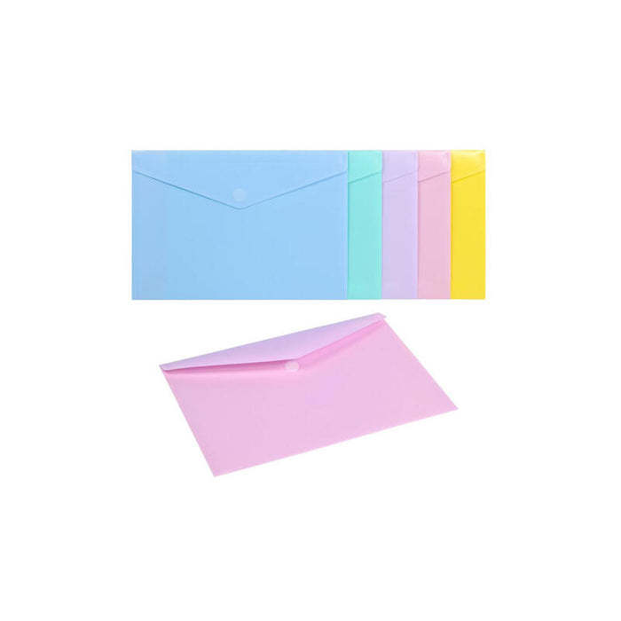 Carchivo Sobre Folio C/Velcro Pp Soft 200 Micras Pack 10 C/Surtidos Pastel